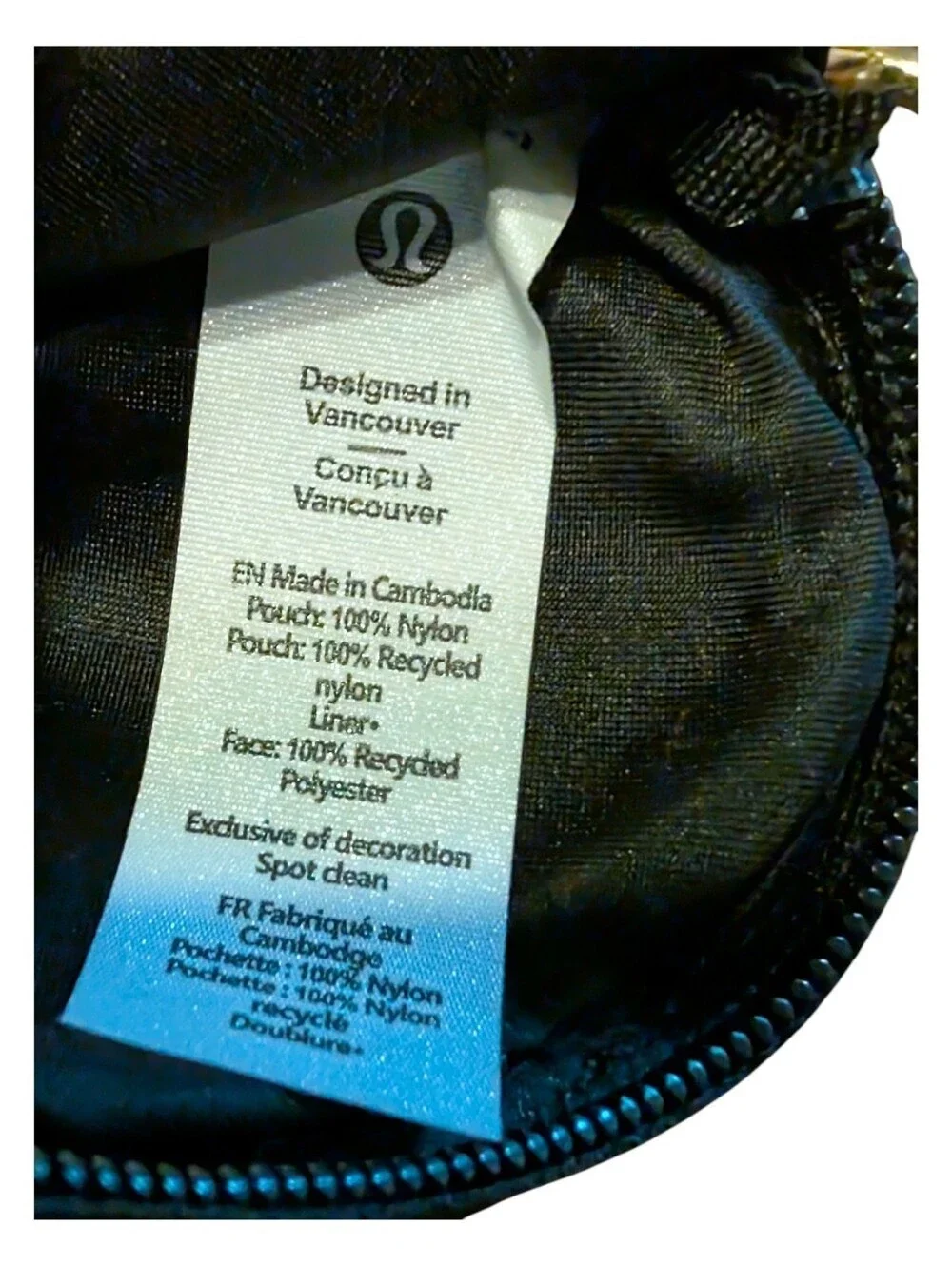 Lululemon athletica Black Double Pouch Wristlet with Gold Accents